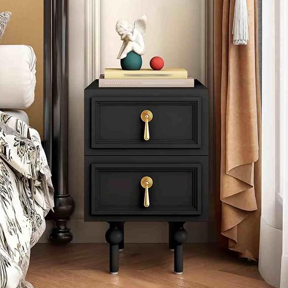 Night Stands,Side Table,Bedside Table,Side Tables Bedroom,Wood Nightstand,Bedroom Night Stand,Bed Side Table with Drawers,Nightstand with Drawers,Living Room Office Black 30cm(11.8in)