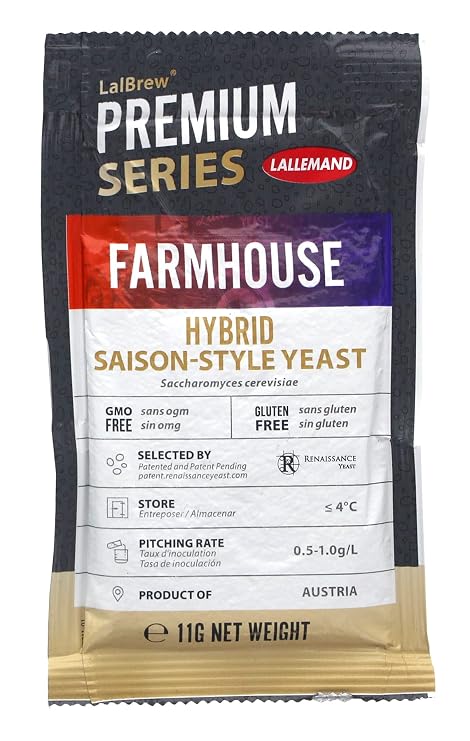 Lallemand LalBrew FarmhouseTM Hybrid Saison Brewing Yeast 11 Gram Sachet
