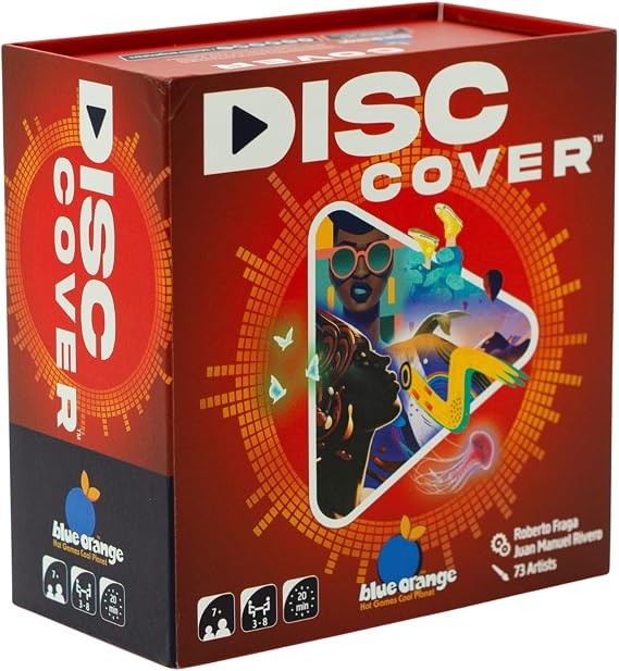 Games Disc Cover Card Game by Blue Orange Games - Family or Adult Music and Art Cooperative Party Game for 3 to 8 Players. Recommended for Ages 7 & Up.