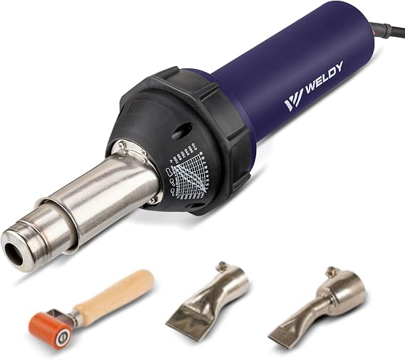 Weldy Energy HT1600 Overlap Plastic Welding Kit 120V 1600W Hot Air Welder for HDPE PP PVC | Professional Tank Pipe Liner Seaming Tool with Speed Nozzle Pipe Nozzle US Plug Storage Case