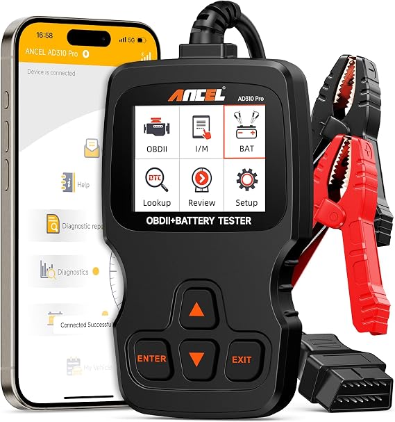 ANCEL AD310 Pro Bluetooth OBD2 Scanner & Battery Tester for Cars