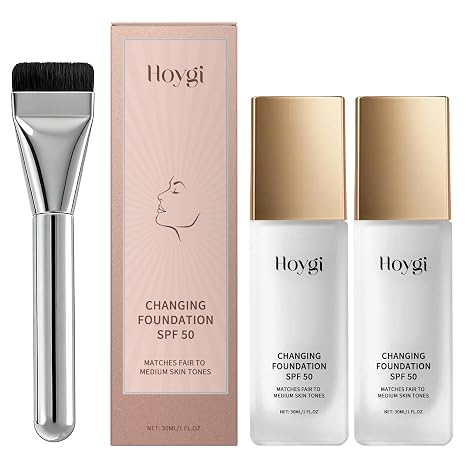 2 x Foundation Colour Changing 2 Cream Foundation 30 ml with Brush