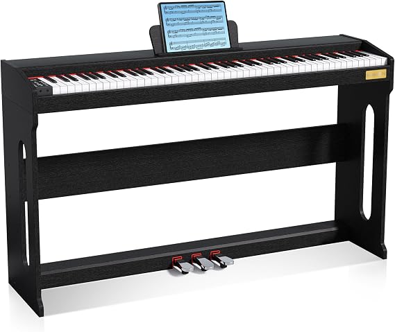 Digital Piano 88 Keys,Keyboard Piano,Touch-Sensitive,Electric Piano,Semi Weighted,Upright,Acoustic,Beginners,Adults,Full Size,Stand,Pedal,SR-EH60(Black)