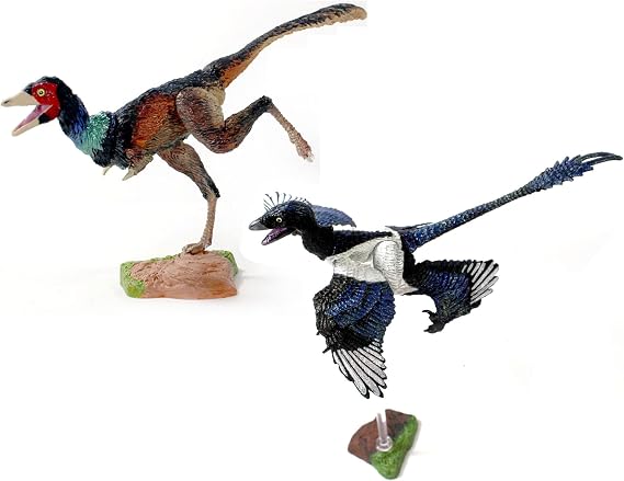 Mesozoic Beasts: Eastern Dinosaurs 2 Pack - 6" Micro Raptor G. and Mononics o - 2 1/6 Scale Articulating Raptor Action Figures Collectors