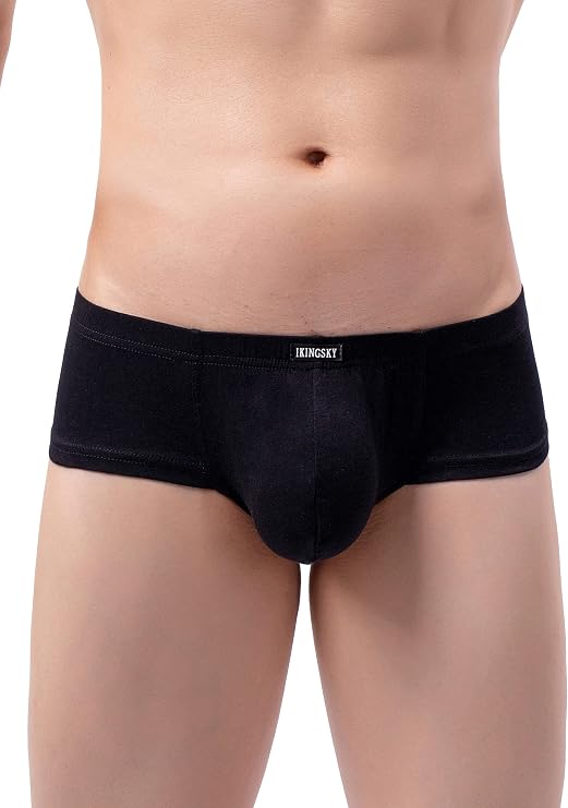 iKingsky Men's Cotton Cheeky Boxer Briefs Sexy Brazilian Back Mens Underwear Stretch Mini Cheek Thong Under Panties