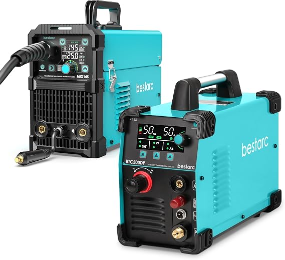 bestarc Pilot Arc Plasma Cutter BTC500DP 7GEN, MIG145 MIG/Lift TIG/Stick 3 in 1 MIG Welder