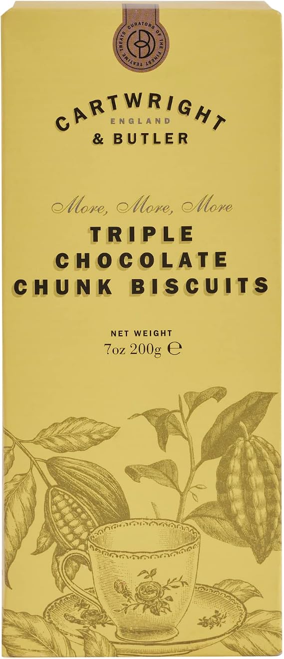 Cartwright & Butler Biscuits - 200g Triple Chocolate Biscuits with a Tasty Flaky, Butter Crumb, Packed with Delicious Chunks of Chocolate, A