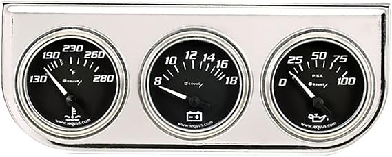 Equus 7200 2" Volt Triple Gauge Kit, Chrome