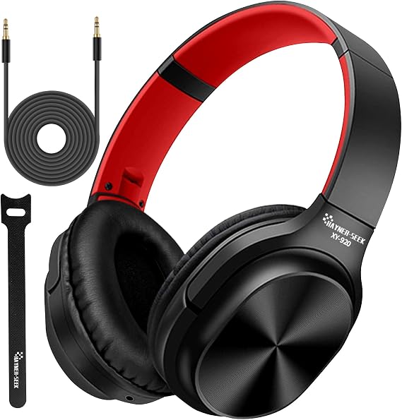 XY-920 Wired ClosedBack Studio Over-Ear Monitor Headphones for PC- Red
