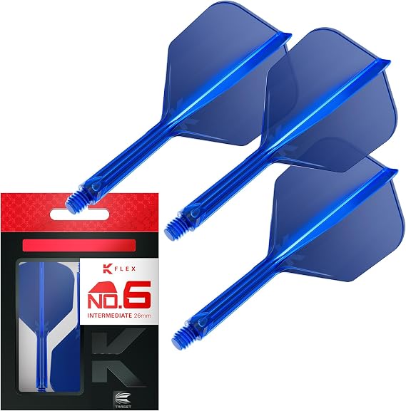 Target Darts K Flex Integrated Dart Flight and Shaft, No.6 | 3-Pack K-Flex - No. 6, Kflex Precision-Molded 2-in-1 Dart Flights and Dart Shaft | Professional Dart Accessories