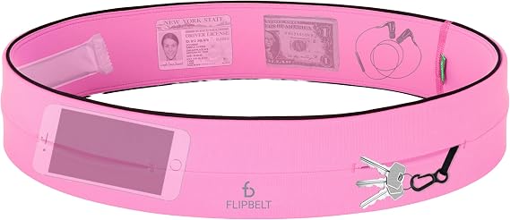FlipBelt Classic Running Belt, Phone Holder for Running, Money Belt Pouch