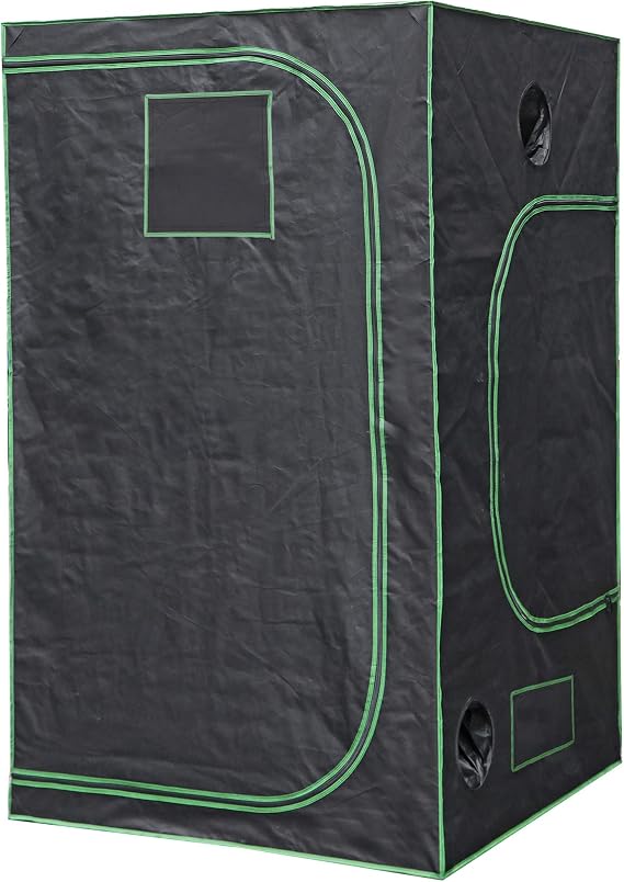 Grow Tent with Observation Window and Floor Tray, Mylar Membrane Hydroponics Reflective Opaque Lightproof Home Grow Room, Plant Growing, Black, 48 "x 48 "x 80"