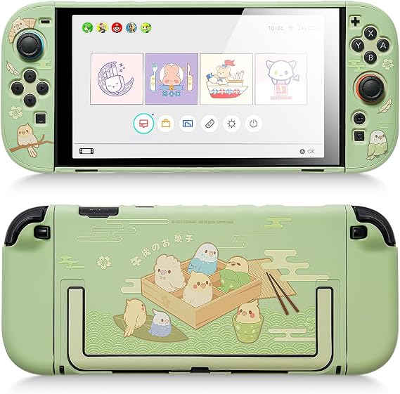 GeekShare Protective Case Compatible with Switch 2, PC Slim Dockable Skin Cover for Console - Little Parrots