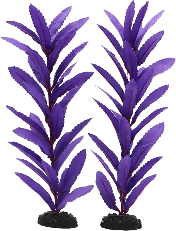2-Pack 12 Inch Aquarium Silk Aquarium Plants, Artificial Plastic Plant