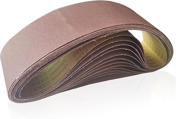 4 x 36 Inch Sanding Belts - Belt Sander Paper 12PCS 2 Each of 40/80/120/150/240/400 Grits, 4" x 36" Aluminum Oxide Sanding Belts for Air Belt Sander, Metal Polishing, Woodworking