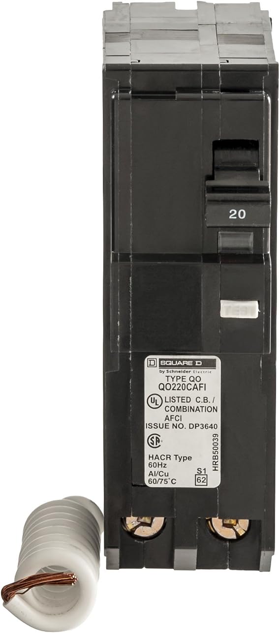 Square D - QO 20 Amp 3.5 in. Two-Pole CAFCI Circuit Breaker