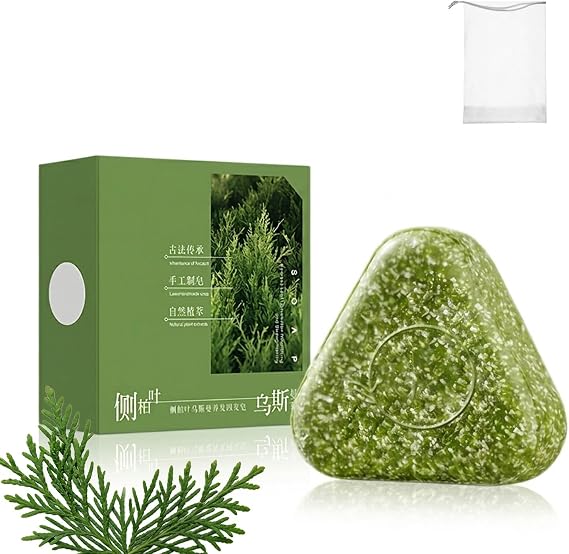 Nature Triangle Nature Seven Green Soap Shampoo,Shampoo Bar,Calming & Strengthens Hair,Travel-Friendly for All Hair Types For Women And Mens