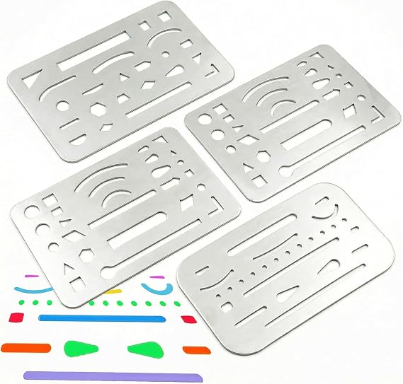 Eraser Shield for Drawing Precision Erasing Shield Stencils for Art, Drafting & Technical Drawing 4-Pack