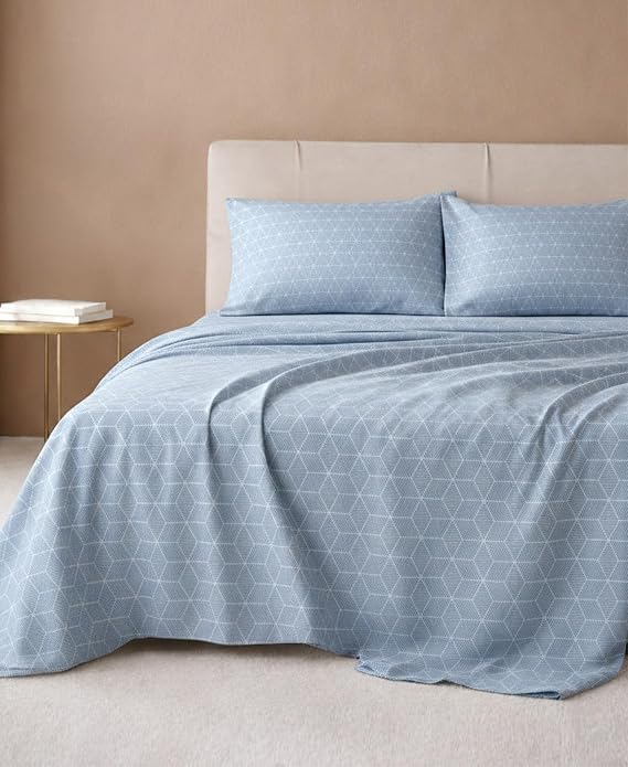 California Design Den 600 Thread Count Queen Bedsheets Set, Geo Urban Print