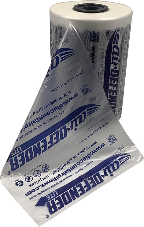 8"x8" airDEFENDER lite Air Pillow Film 1,000 feet/roll compatible with all air pillow machines/inflators with 2" core except RFID (chip) machines