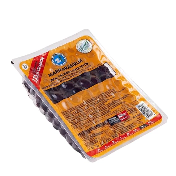 Marmarabirlik Turkish Black Olives, Olive Brine, Healthy Snacks, 28.2 oz