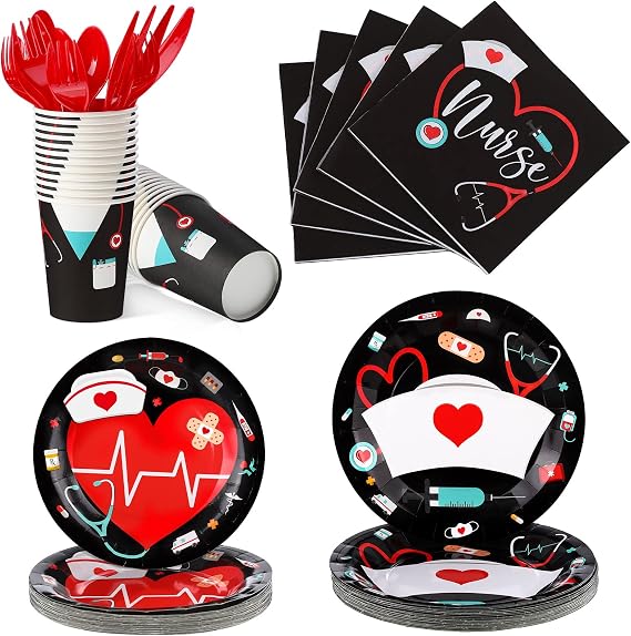 Yisong 168 Pcs Nurse Graduation Party Decorations, Black