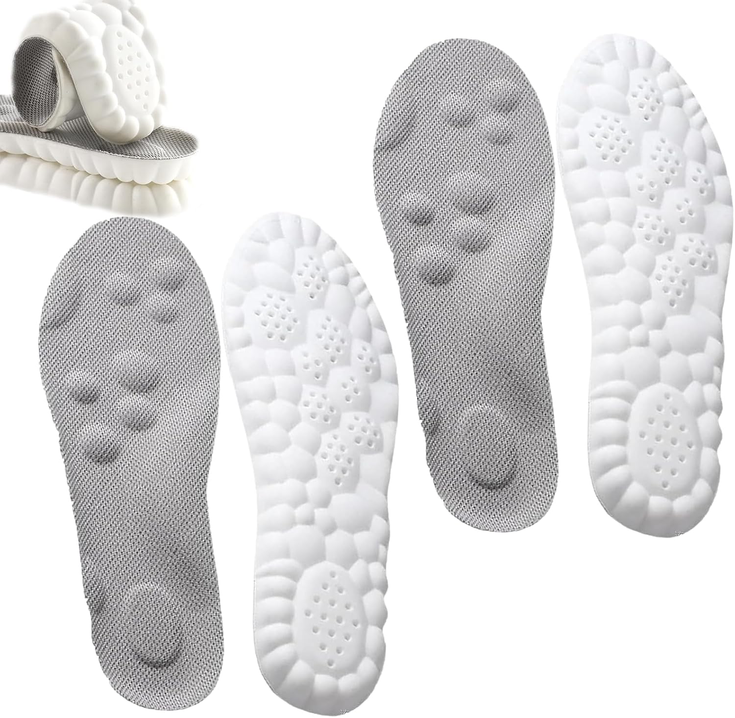 Accurate Revolutionary Orthopedic Insole, Ultra Comfort Insoles - Cloud 4d Technology Insole, Super Soft Comfort Insoles for Women and Men 2 Pairs, Men 11.5-12.5Women 13-14