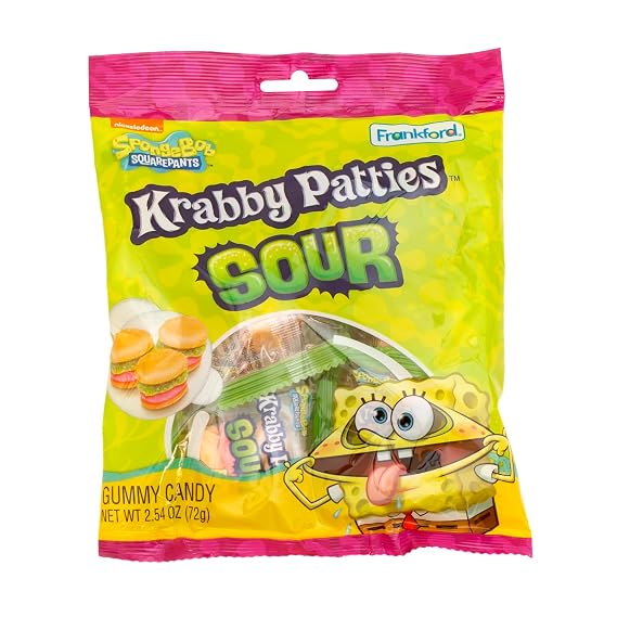 Frankford SpongeBob SquarePants Sour Krabby Patties Gummy Candy, 1 Bag