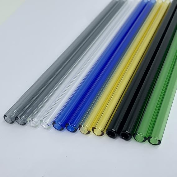 Glass tubes 12 Piece, 8 Inch Long ,OD 8 mm, Thickness 1.5 mm ,Colorful