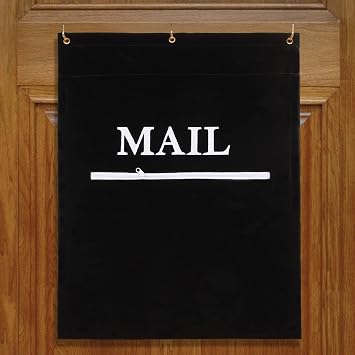 Mail Catcher for Mail Slots Letter Bag Post Efficient Organizer for Home Office and Garage Doors Basket Letter Cage Door Bag (Black)
