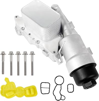 11428585235 Aluminum Oil Cooler Filter Housing Assembly for BMW X1 X2 i8 1.5L 2.0L 2014-2020, for Mini Cooper Clubman Countryman L3 L4 1.6L 2017-2019 Engine Oil Cooler # 11428511391