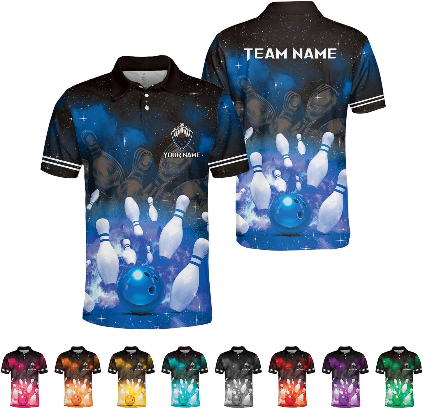 Royal Fight Personalized Bowling Polo 3D Shirts Custom Bowling Polo Bowling Shirt for Team Bowling Shirt Unisex for Men Women