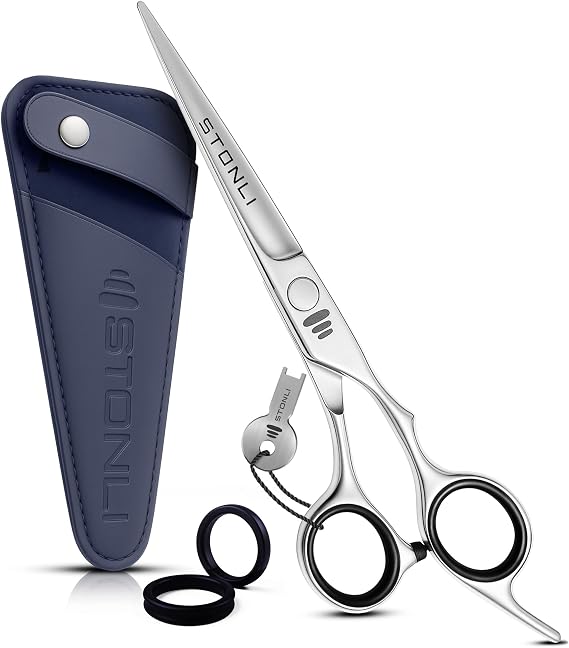 Hairdressing Scissors for Hairs Cutting - 6 inch Barber Scissors with Pouch