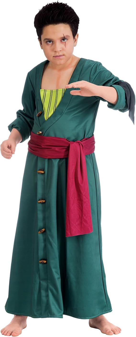 Chaks One Piece Pirate Lorenor Zoro Costume for Children Size 128-152 Anime Carnival Cosplay One Piece