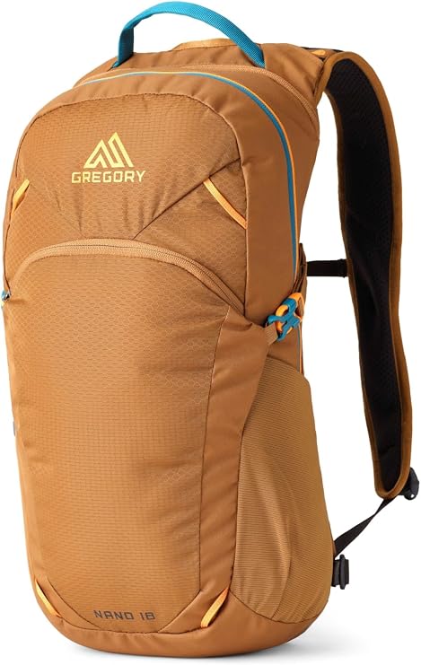 Gregory Essential Hiking - Nano 18 - Casual Backpack, 51 cm, 18 L, 0.48 KG, Lightweight day backpack, Reservoir Compatible, Colorful backpack, Brown (Moab Tan)