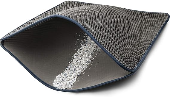 Cat Litter Mat, Kitty Litter Trapping Mat, Honeycomb Double Layer Mats, No Phthalate, Urine Waterproof, Easy Clean, Scatter Control, Catcher Litter Tray Box Rug Carpet
