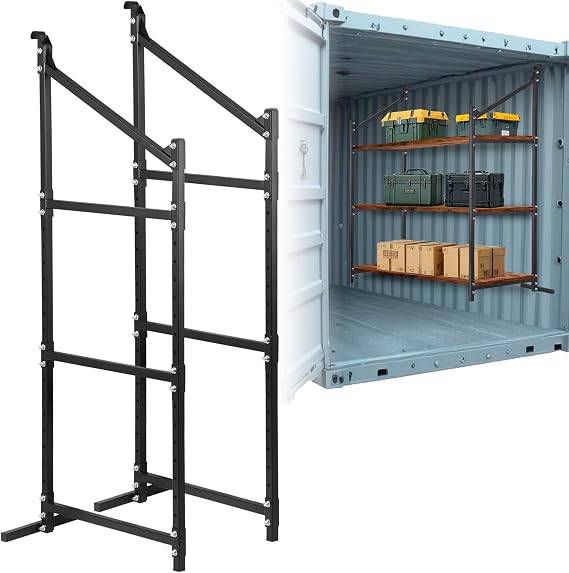 Heavy Duty Shipping Container Brackets, 3-Tier, Pack of 2