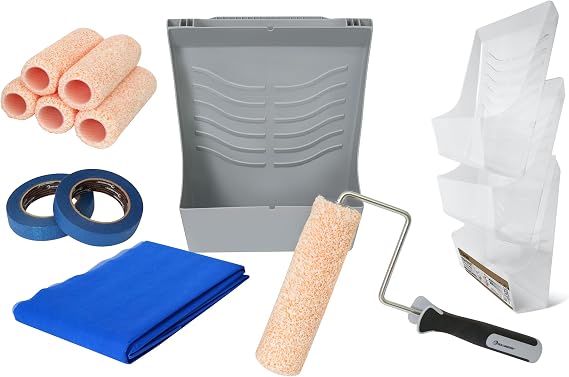 ROLLINGDOG Paint Roller Kit and 3PCS Paint Tray Liners
