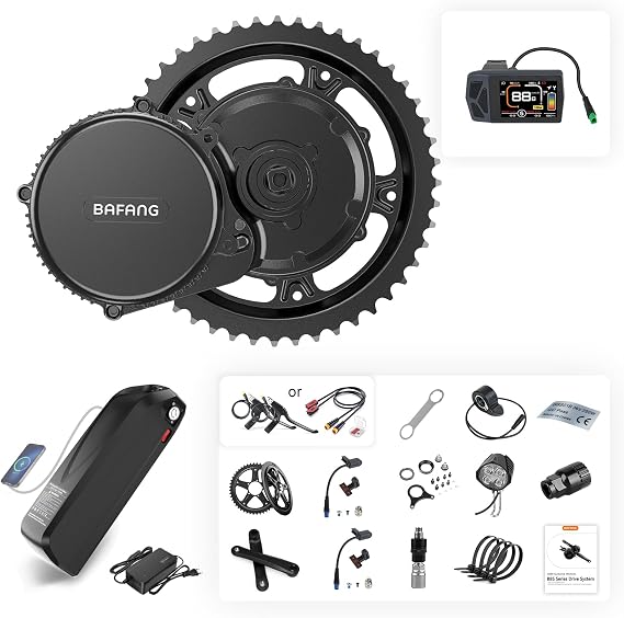 BAFANG 750W Mid Drive Kit with Battery(Optional),Upgraded BBS02B | 48V Mid Drive Ebike Conversion Kit with EKD01 Display&Ebike Battery for BB 68-73MM Mountain Bike,City Bike,Commuter Ebike