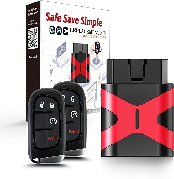 2 Programmable Key fob,Simple Programmer Tool Compatible for 2013 2014 2015 2016 2017 2018 Dodge Ram 1500 2500 3500 Pickup Truck Smart Keyless Remote GQ4-54T