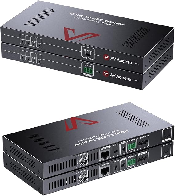 AV Access HDBaseT 4K@60Hz ARC HDMI Extender Over Cat6a/7, 230ft/70m 18Gbps