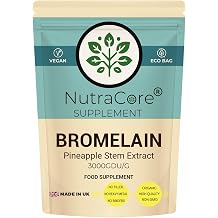Bromelain 550mg 3000 GDU/g – High Strength Pineapple Stem Extract – Vegan Digestive Enzyme Support – Protein Breakdown & Nutrient Absorption – Non-GMO, No Fillers – Made in UK – NutraCore (90)