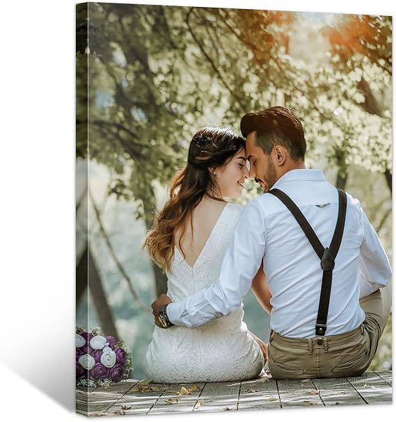 WEGA Custom Canvas Prints with Your Photos (Framed 6X8) Upload Your Image/Photo-Custom Personalized Photo Gifts to Canvas,Wall Art Canvas Printing Gifts for Pets Family Baby Wedding