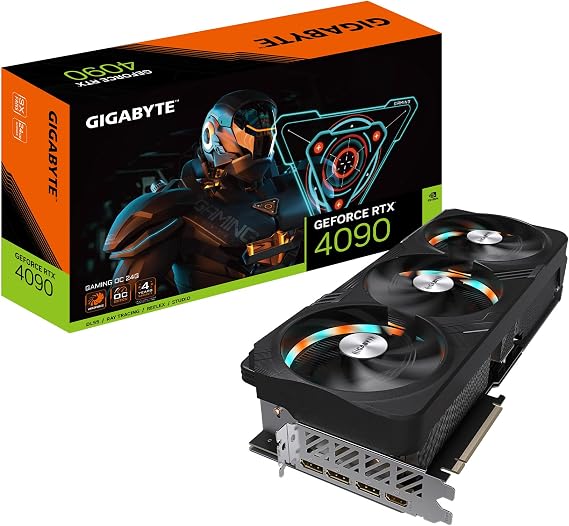 GIGABYTE GeForce RTX 4090 Gaming OC 24G Graphics Card, 3X WINDFORCE Fans, Manufactured by NVIDIA, DisplayPort & HDMI - Video Output Interface, 24GB 384-bit GDDR6X, GV-N4090GAMING OC-24GD Video Card