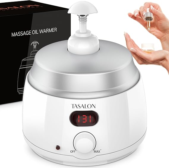 TASALON Professional Massage Oil Warmer with 2 Lockble Pump, 750ml Digital Massage Oil Heater, Electric Lotion Warmer Dispenser, Automatic Heated Lotion Dispenser for SPA, Salon, Barber, Home Use