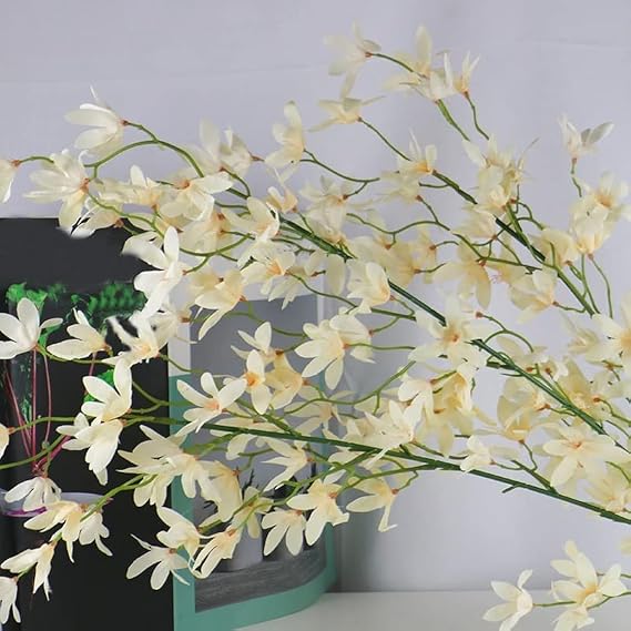Farmhouse Decor, Silk Dancing Orchid Oncidium Orchid Flower Branch Stem Artificial Decorative Flowers Event Wedding Tree Bouquet