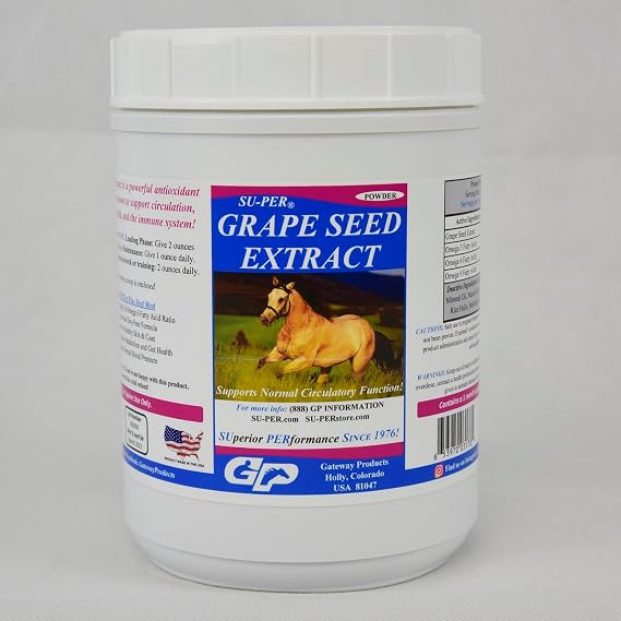 SU-PER Grape Seed Extract Supplement for Horses, 2.5 Pound Powder