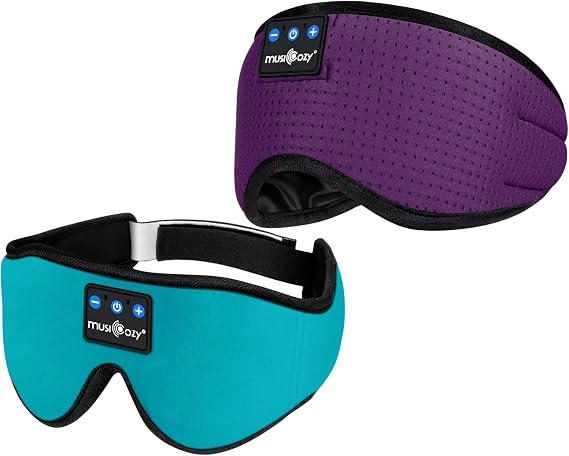 MUSICOZY Sleep Headphones Breathable Bluetooth 5.4 Headband 3D Sleeping Headphones, Wireless Eye Mask Sleep Earbuds for Side Sleeper Women Office Air Travel Cool Tech Gadgets Unique Gifts
