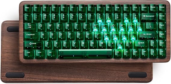 Womier 75% Wireless Creamy Keyboard with Wood Shell, QMK/VIA WD75 V2