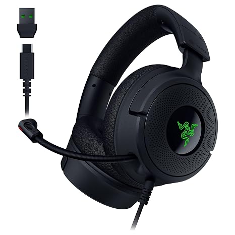 Razer Kraken V4 X Wired USB-C & Type A Gaming Headset, Black